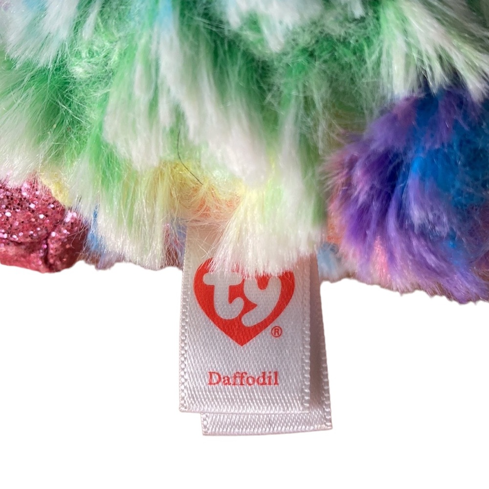 TY Beanie Boos Plush Daffodil Rainbow Lamb - Picture 7 of 15